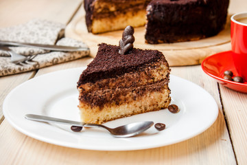 chocolate cake and coffee