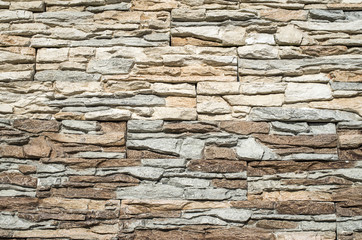 Two type relief cladding slabs imitating stones on wall