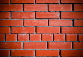 Obraz premium Tekstura czerwony ściana z cegieł tło, nowożytna architektura. Stonowany
