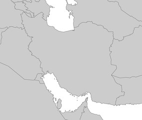 Iran - Karte in Grau