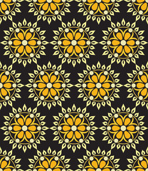 Seamless floral pattern from sunflowers
