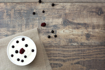 Natural yogurt with fresh berries and cereals