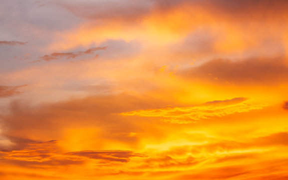 Orange sky and cloud