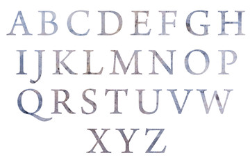 alphabet marble rock texture A - Z