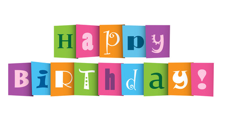 
"HAPPY BIRTHDAY" Vector Letters Card