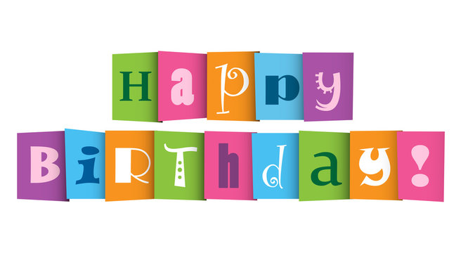 
"HAPPY BIRTHDAY" Vector Letters Card