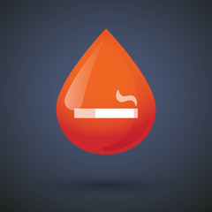 Blood drop icon with a cigarette