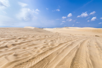 White sand dunes in Mui Ne, Vietnam