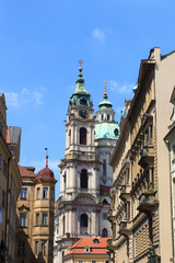 Fototapeta na wymiar St. Nicholas Church in Mala Strana (Lesser Town), Prague