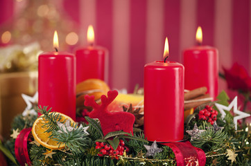 Adventskranz am vierten Advent