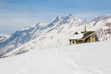 Chapel on the snow mountain