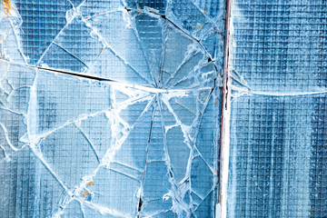 Shattered security glass .