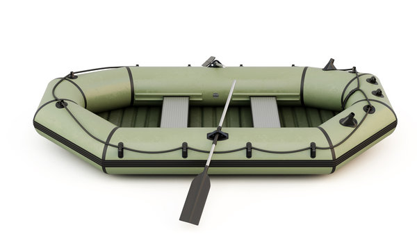 inflatable boat under the white background
