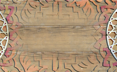 Vintage wooden Asian pattern - background
