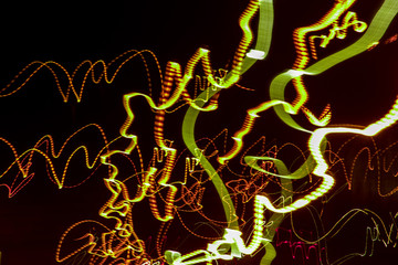 Abstract light painting. Acceleration light motion lines background
