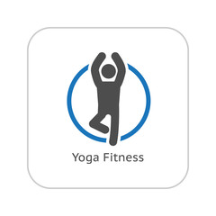 Yoga Fitness Icon. Flat Design.
