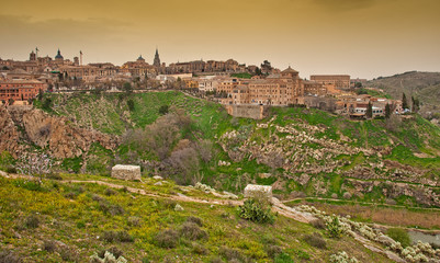 Fototapeta na wymiar Beautiful landscape of Toledo in Spain