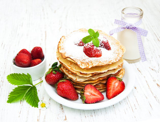 Pancakes with strawberries
