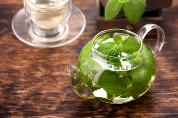 Mint herbal tea. horizontal