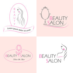 Set of vector logo templates, labels and badges for beauty salon.