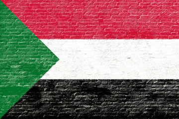 Sudan - National flag on Brick wall