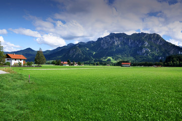 Obraz premium German countryside and village. Bavaria, Schwangau