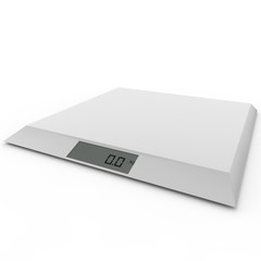 Electronic scales show - zero kilograms