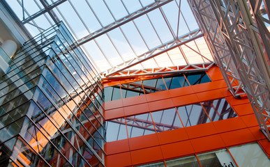 Exterior. siding. metal plates. double-glazed windows.