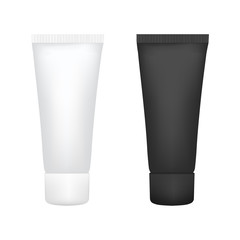 Tube cream mockup white and black