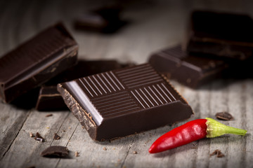 Chopped Chocolate with Red Chilli Pepper