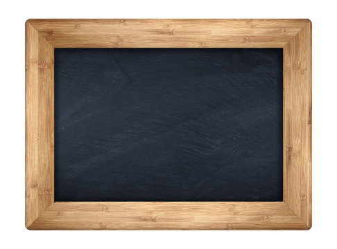 little blackboard with wooden bamboo frame
