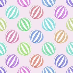 Seamless pattern with toy ball. Hand-drawn background. Vector