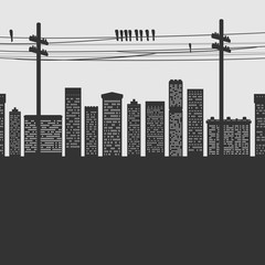 Obraz premium Vector Silhouette City