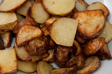 Freshly fryied young potatoes