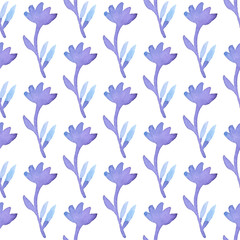 Seamless pattern with flowers. Hand-drawn background. Vector
