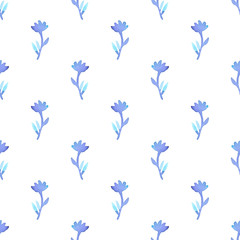 Fototapeta premium Seamless pattern with flowers. Hand-drawn background. Vector