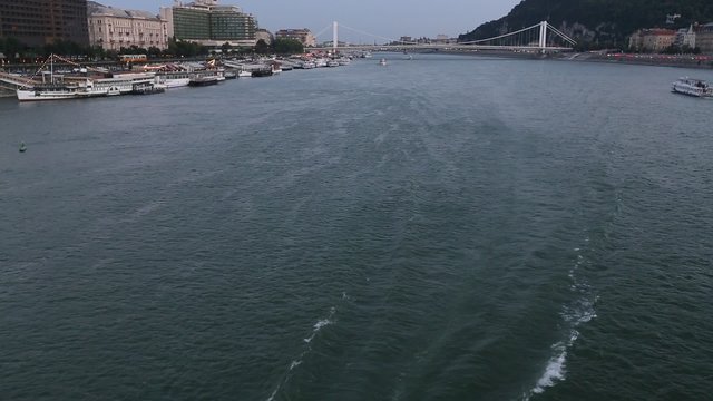 Danube river, view from Budapest Chain Bridge.