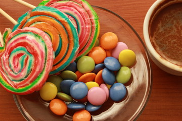 colorful candies and turkish coffee