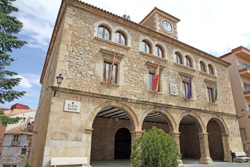 Fototapeta na wymiar Town hall palace,Cella village,Teruel,Aragon,Spain
