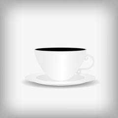 Vector : Cup of coffee on gray background