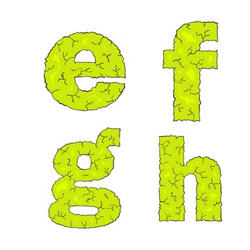 halloween grimy letters small letters efgh