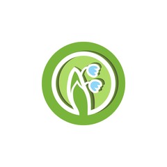 Icon of a flower. Icon on white background can be used as a design element. Lily of the valley.