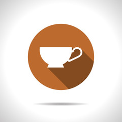 Vector flat color cups on shelf set 