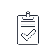 Quality control related vector outline icon. Pass