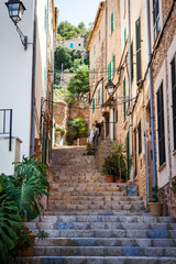 Naklejka premium Narrow street, Majorca, Spain