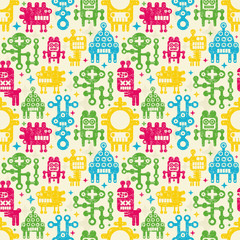 Robots seamless background.