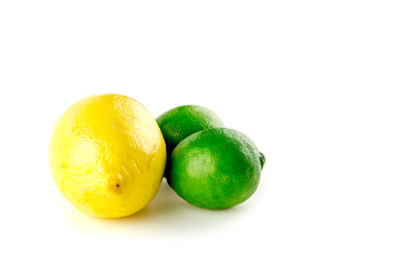 Lemon and limes with copy space