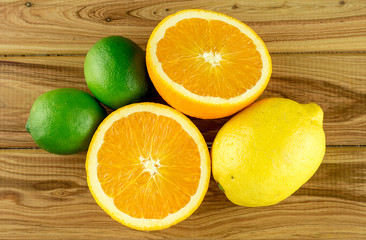Fototapeta na wymiar Aerial of vibrant orange, lemon and limes