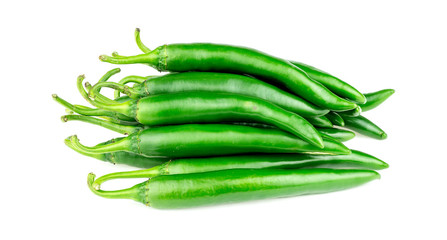 Heap of green capsicum pepper