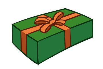 Cartoon green gift box